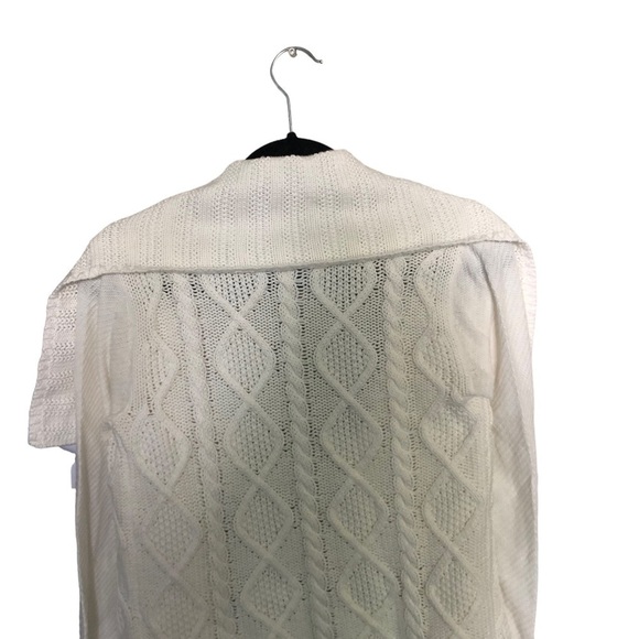 NWT Cabi White Open Front Cable Sweater 193 - Picture 6 of 8
